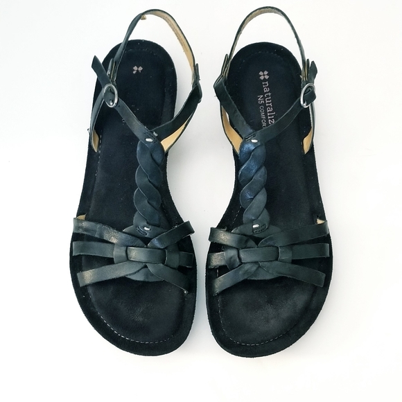 Black Leather Naturalizer Sandals | SZ•8½N - Picture 1 of 6